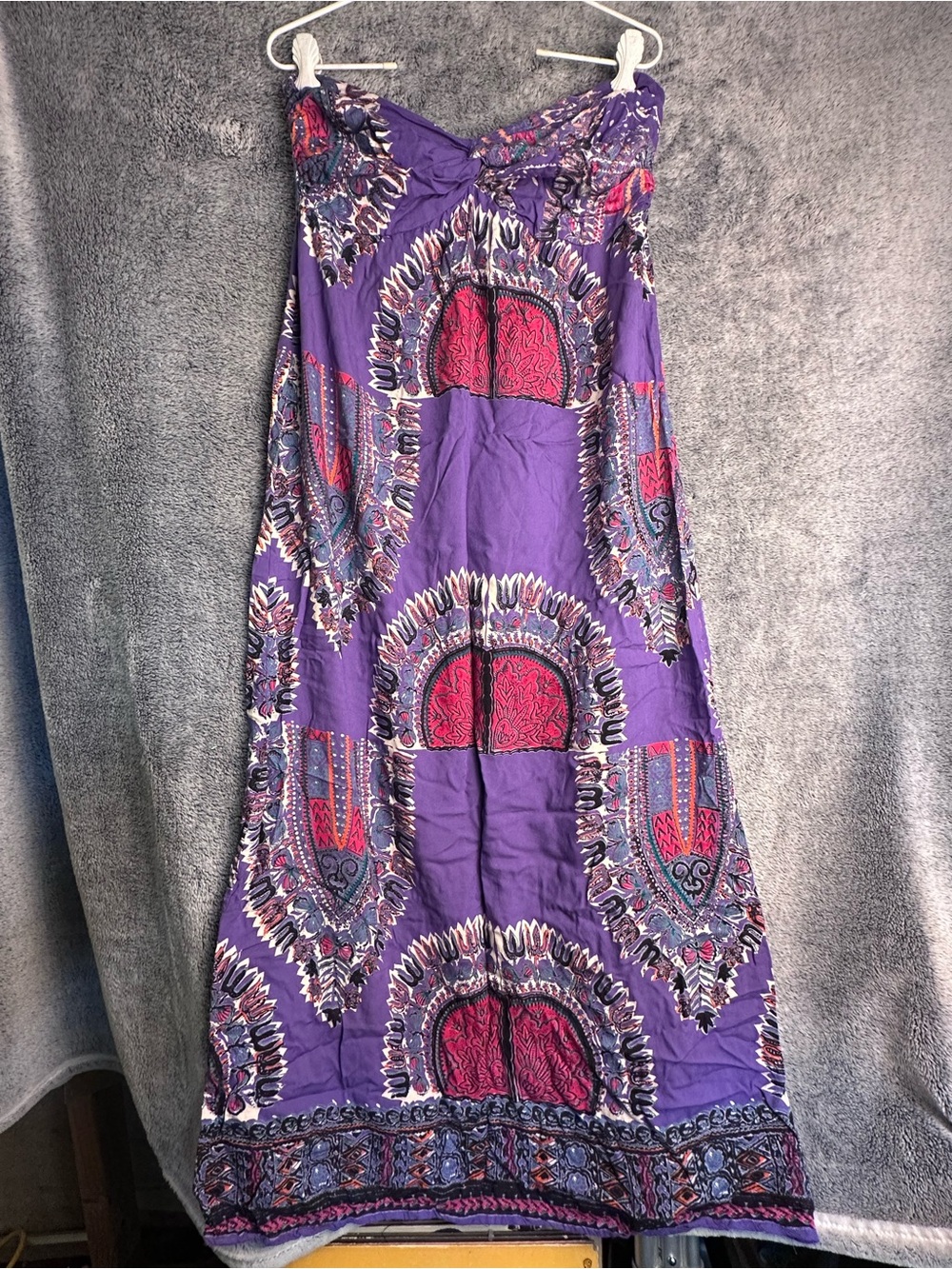 Boho Angie Purple sleeveless maxi dress w mandala print size medium